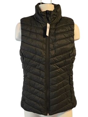 Old Navy Active Quilted Puffer Vest Olive Green Size S NWT